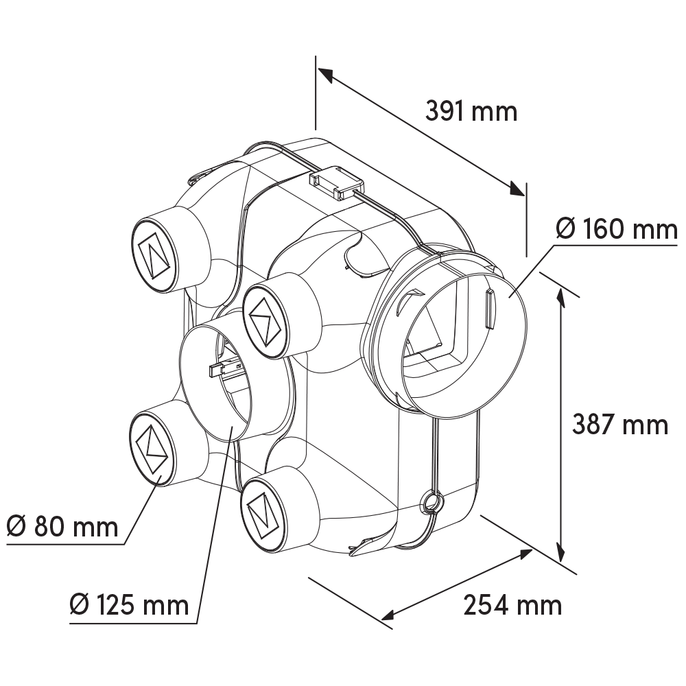 AUTOGYRE - Bouche d'extraction à cordelette diamètre 125mm